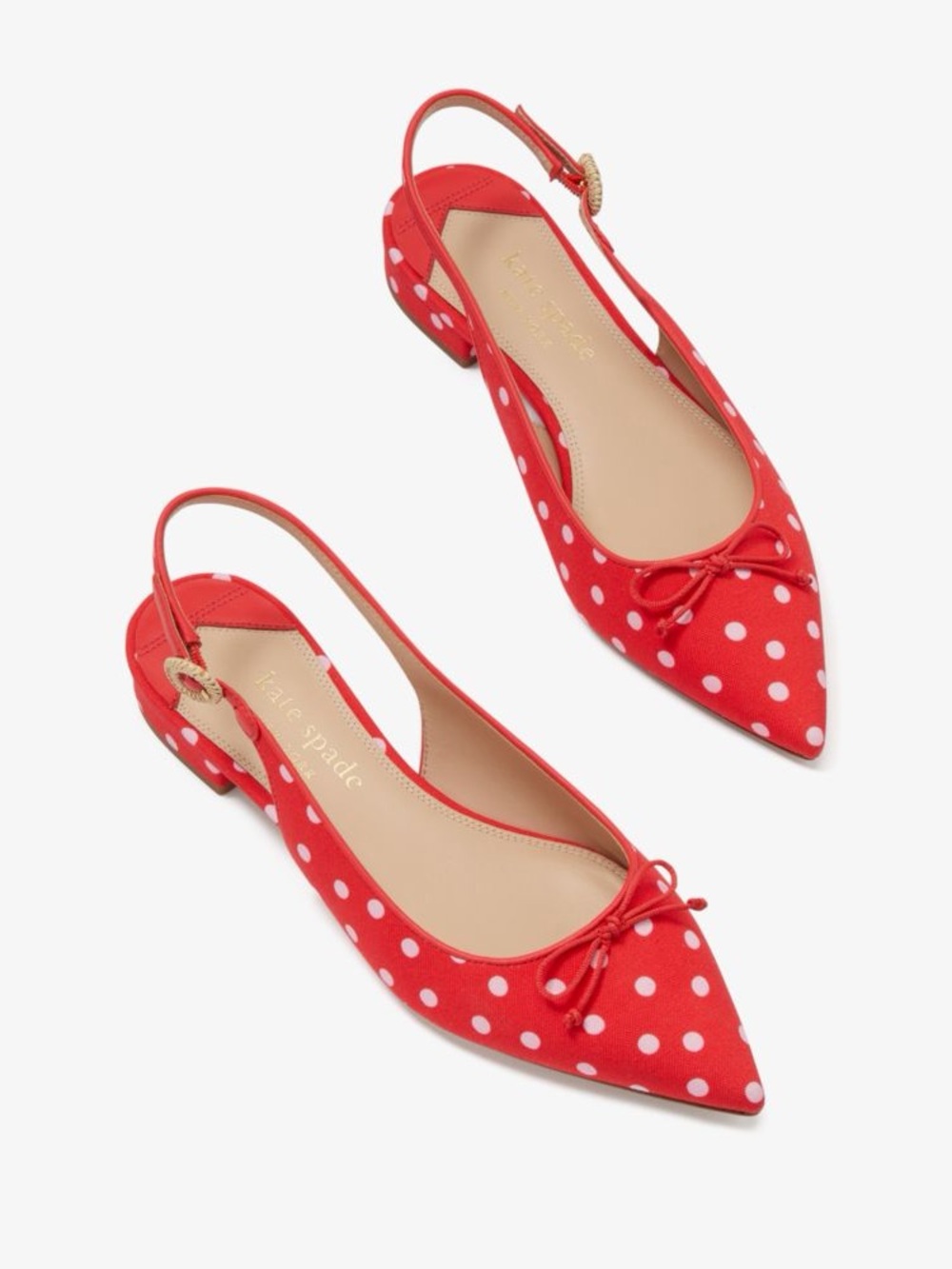 NWOT Kate Spade Red Polka Veronica Flats